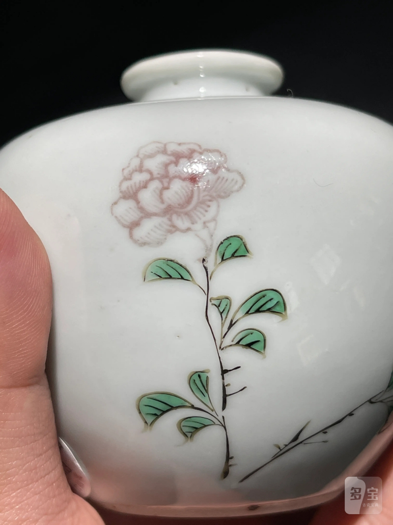 清光绪 仿康熙釉里红加五彩花卉纹苹果尊 - 图5
